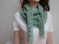 Šátek s merinem - tyrkys se žlutou a mint (1025605277/2)