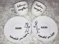 Maľované šálky, taniere - svadobné (2/7)