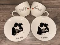 Maľované šálky, taniere - svadobné (2/7)