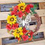 Kvetinový venček na dvere s motýľom č. 32 (2/2)