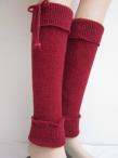 Vlněné návleky na nohy vínové